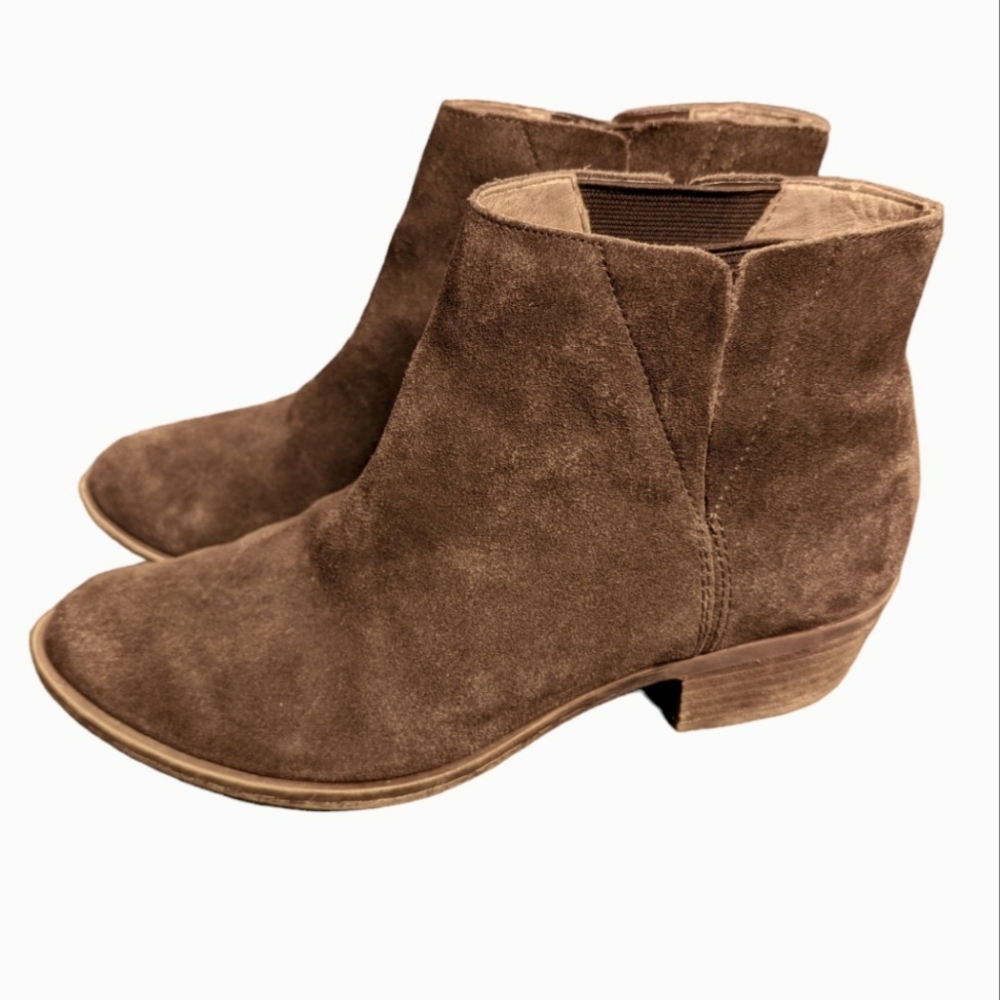 Lucky Brand Women's Benissa Brown Suede Fall Boho Hippie Ankle Booties Size 8